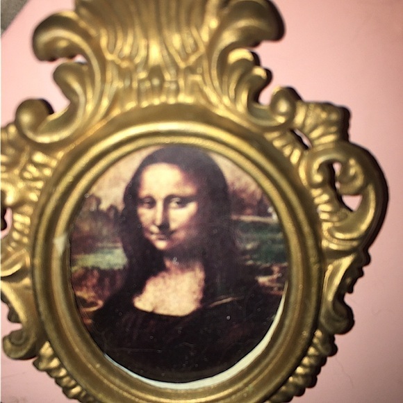 Leonardo Da Vinci Gold Frame Small Pictures, Mona Lisa, Leonardo, 3.5” - Picture 1 of 5